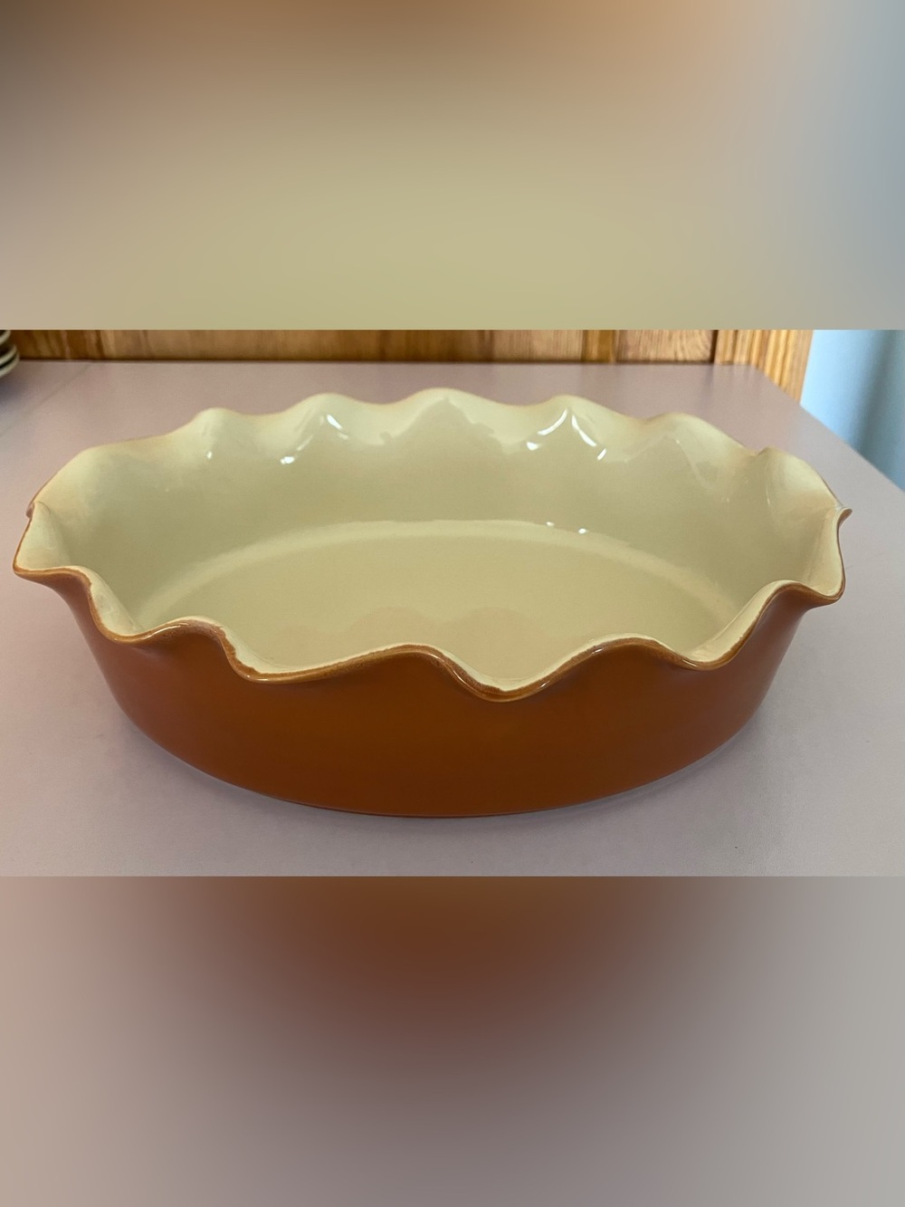 Large Oval Ruffled Pie Dish